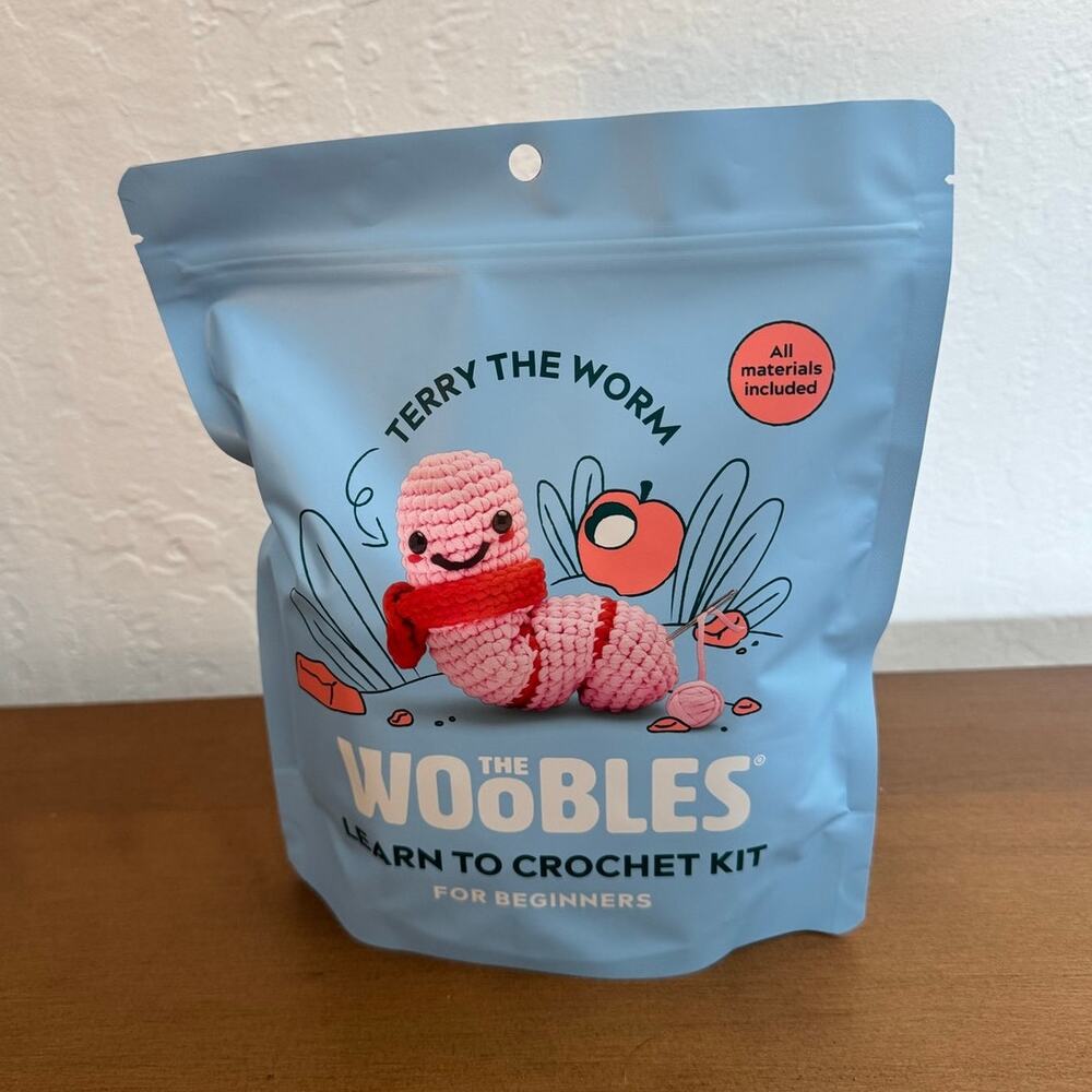 *New Mystery Kit* The Woobles Terry the Worm Collectible Crochet Kit - Sealed